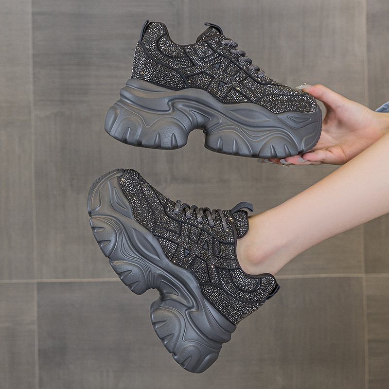 Running Shoes Women - Sneakers da Donna con Lacci, Tacco